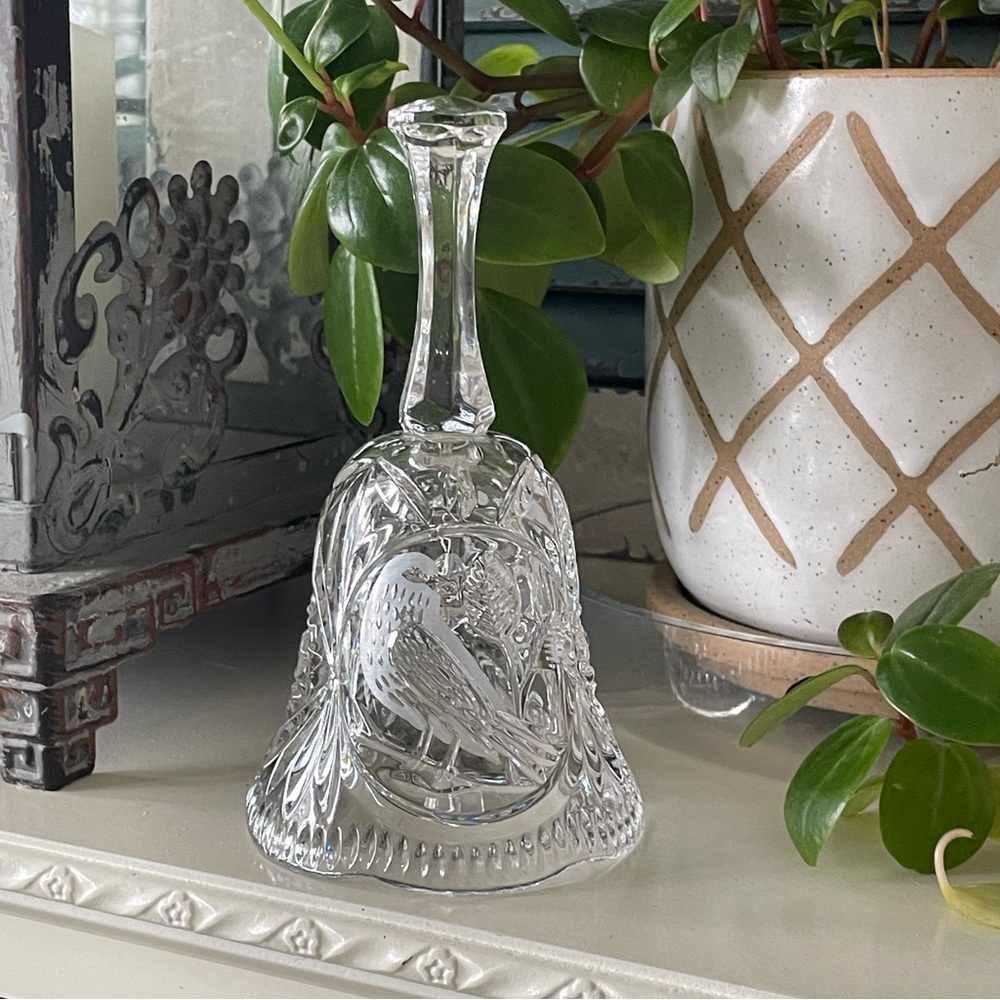 Vintage Crystal Bell with Bird Design